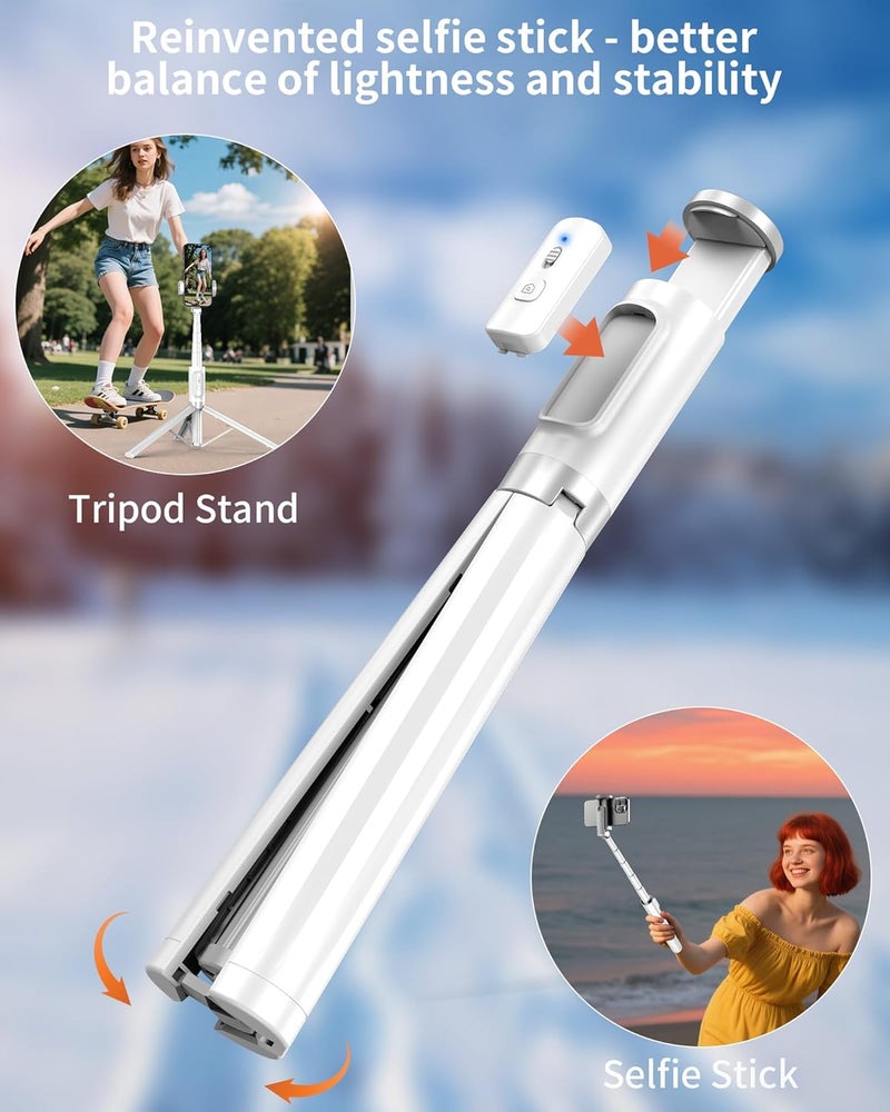 Aklima Selfie Stick Tripod - Tripod for iPhone with Remote, Lightweight Phone Stand for Android, Extendable Phone Tripods Stand Compatible with All Cell Phones for Video Recording/Photo/Live Stream/Vlog - Image 2